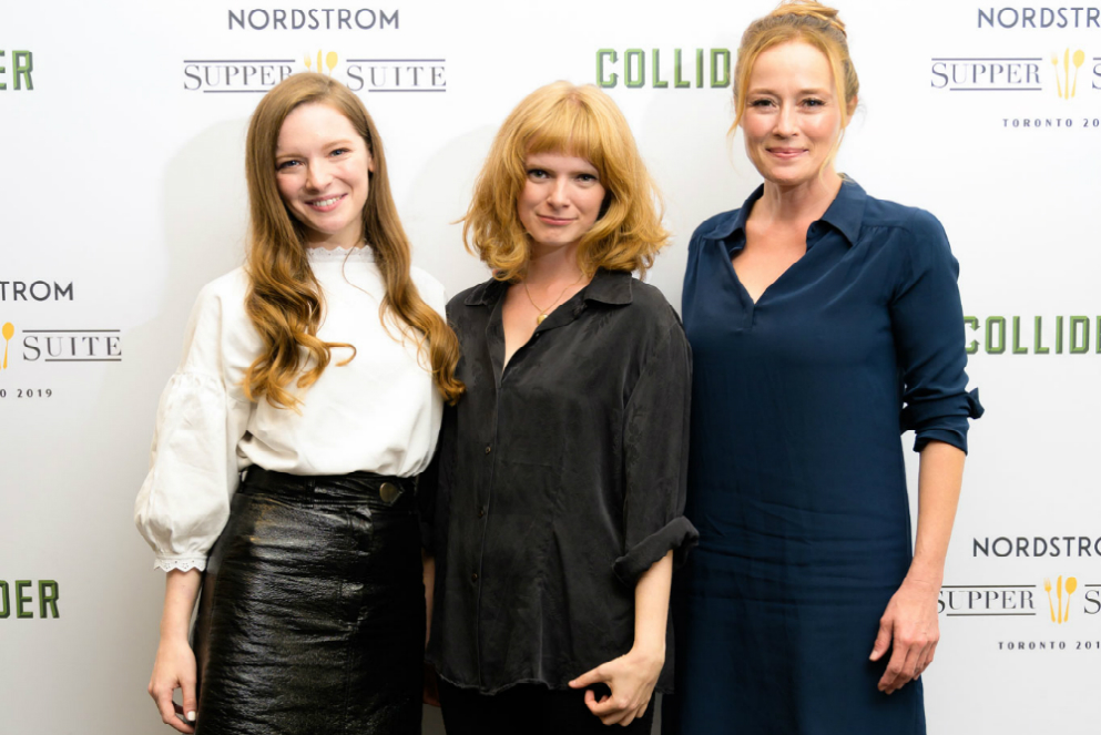 La directora Rose Glass, junto con nuestros protagonistas: Morfydd Clark y Jennifer Ehle